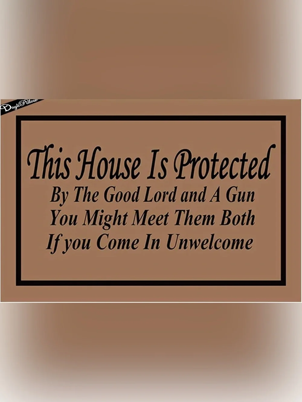 House Is Protected Brown Inspirational Door Mat